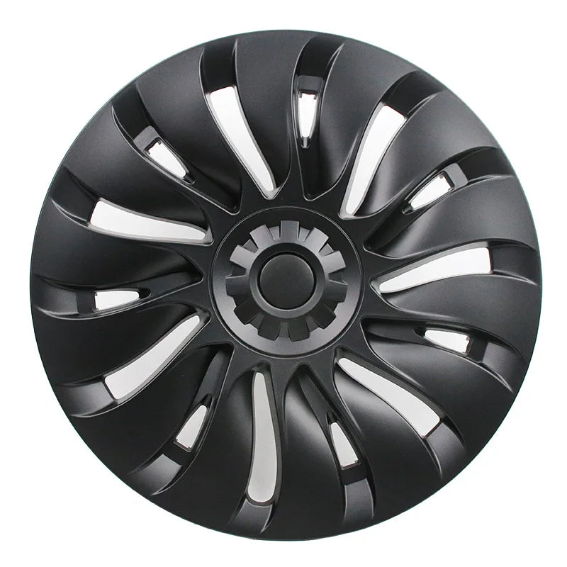 4 Enjoliveurs Jantes 19 Pouces Pour Tesla Model Y 2020-2023 - Noir Mat, Protection Totale, ABS, Facile à Poser